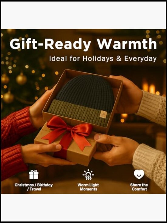 Merino Wool Waffle Fisherman Beanie Watch Cap Dual-Layer Warm Winter Knit Hat main image 7